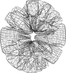 Abstract Wave Geometry Wireframe Grid Illustration