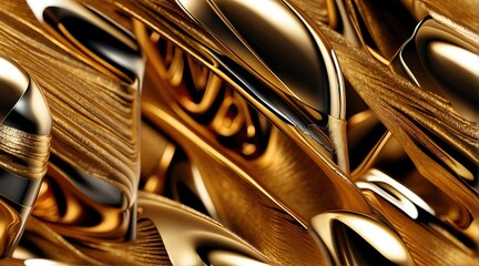 Gold foil seamless background texture from Generative AI