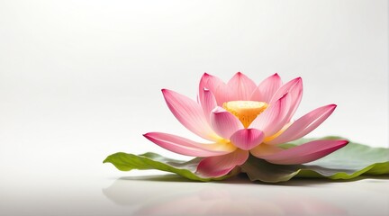 A lotus flower on plain white background from Generative AI