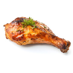 Chicken leg isolated on a white background 