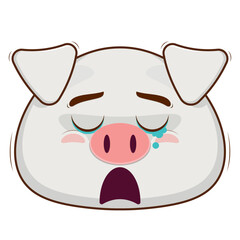 pig crying face cartoon cute