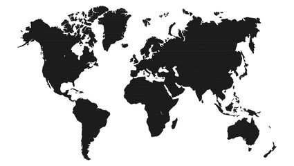 World Map vector Illustration,  High-Quality Cartographic Design for Educational, Geographic, and Travel Concepts - Vector Graphic for Mapping, Infographics, and Geographic Visualizations.