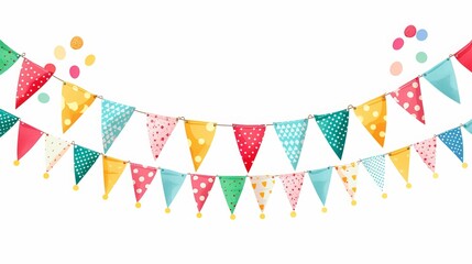 Kids garland with buntings isolated on a white background Vector