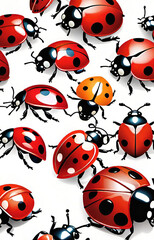Naklejka premium pattern with ladybirds