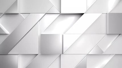 Abstract white and silver background, Geometric pattern. generative ai