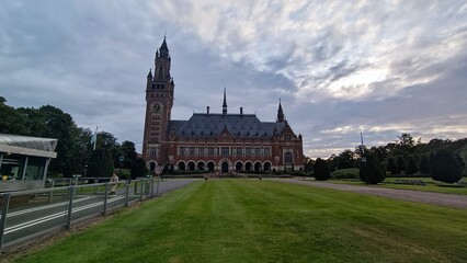 Peace palace in the Hague, Netherlands that houses the International Court of Justice. 