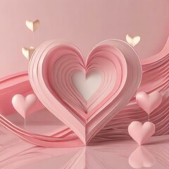 Pink background with hearts for Valentine