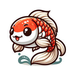 Koi animal. fish in cartoon with transparent background