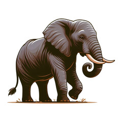 cartoon illustration of Elephant
