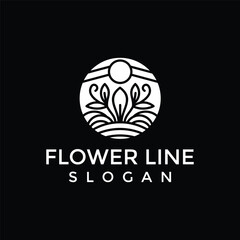 Flower Logo abstract Beauty Spa salon Cosmetics brand Linear style