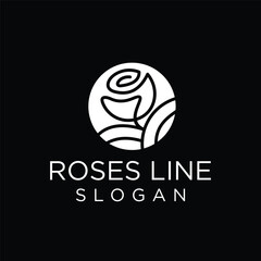 Luxury, elegant, minimalist rose flower vector logo