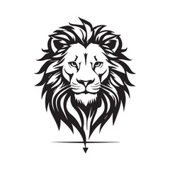A minimalist, logo featuring a sleek and stylized lion head against a white background awesome, professional, vector logo, simple
