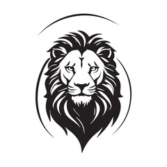 A minimalist, logo featuring a sleek and stylized lion head against a white background awesome, professional, vector logo, simple