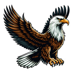 Eagle in vector style on transparent background