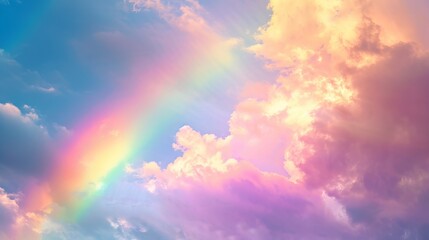 Fototapeta na wymiar Sky and rainbow background 