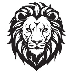 A minimalist, logo featuring a sleek and stylized lion head against a white background awesome, professional, vector logo, simple