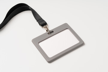 Blank bagde on white background copy space