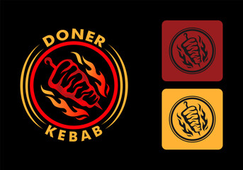 Doner kebab logo,label templates.for restaurants 