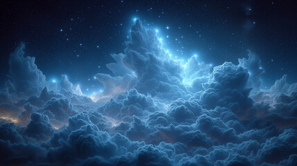 Fototapeta na wymiar 雲の上から眺める星空