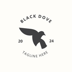 Dove bird elegant flying logo design Nature Wildlife Label style vintage image