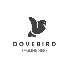 Dove bird elegant flying logo design Nature Wildlife Label style vintage image