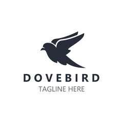 Dove bird elegant flying logo design Nature Wildlife Label style vintage image