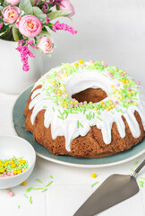 Easter Bundt Cake with Easter Eggs