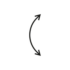 Dual semi circle arrow. Vector illustration. Semicircular curved thin long double ended arrow.	