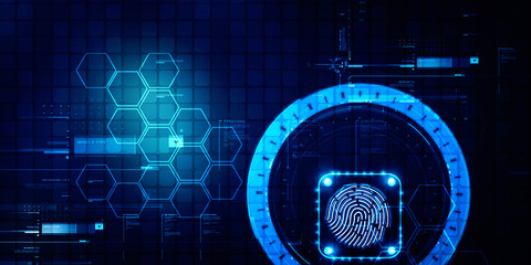 Fingerprint Scanning Technology Concept 2d Illustration