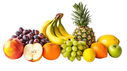 fresh fruits on transparent background