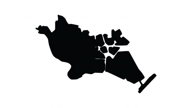 animation forming a map of Ota in Japan