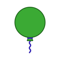Green round balloon frame with empty background. Color vector.