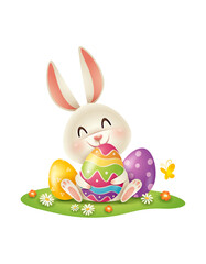 easter bunny and eggs, easter holiday, easter celebration