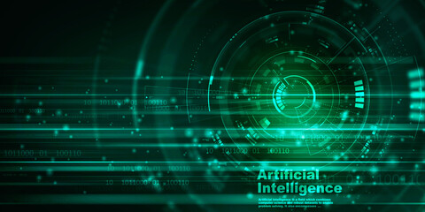 2d illustration Abstract futuristic electronic circuit technology background
