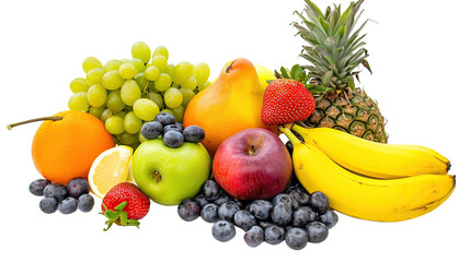 fresh fruits on transparent background