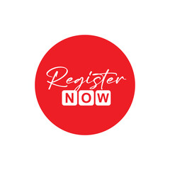 REGISTER now buttons on white background