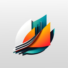 Vector colorful abstract flame logo. Gradient colorful template
