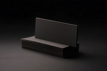 Black color blank business card mockup on black background, Realistic 3D and High-Quality Render