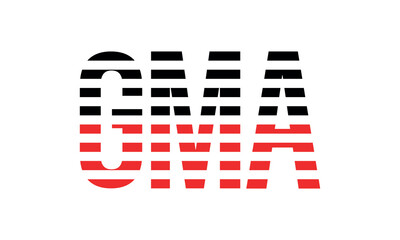 GMA three initial letter iconic line negative space minimal logo design vector template. monogram, abstract, wordmark, business, typography, minimalist, brand, company, flat, modern, unique, simple