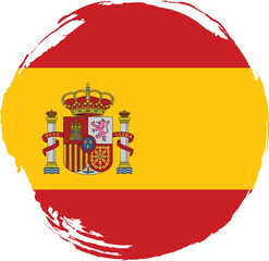 Spain flag painted with circle brush on white background
