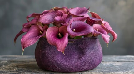 Purple bag with callas - Floral Arrangement Generative AI