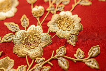 chinese gold flowers patch