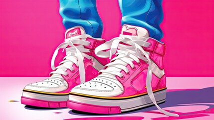 Barbie sneakers kids illustration