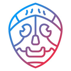 African Mask Icon Style