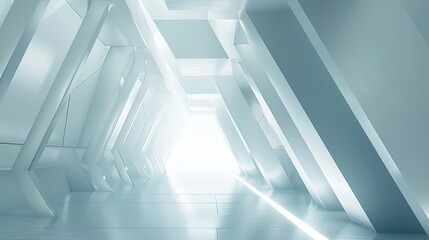 white futuristic geometric background display