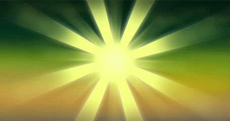 The image's burst of light and green-yellow gradient symbolizes energetic growth and renewal.