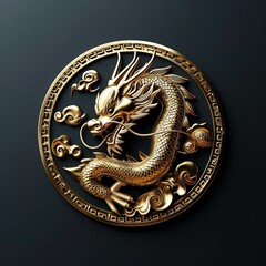 golden dragon badge exquisite luxurious metal