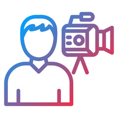 Camera Operator Male Icon Style