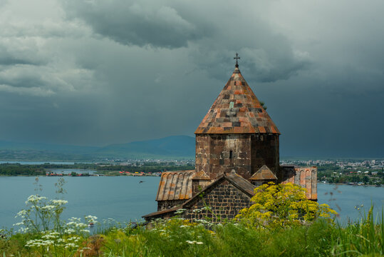 Sevanavank Monastery, located on a peninsula on the shore of Lake Sevan.