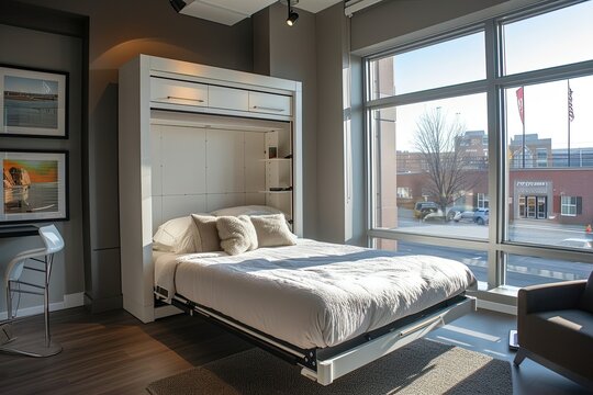 murphy bed on modern room color